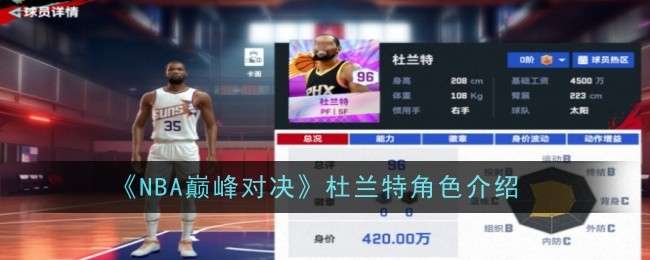 NBA巅峰对决杜兰特角色是什么